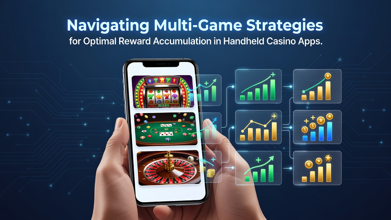 Handheld Casino App mit mehreren Spielen auf einem Smartphone-Bildschirm